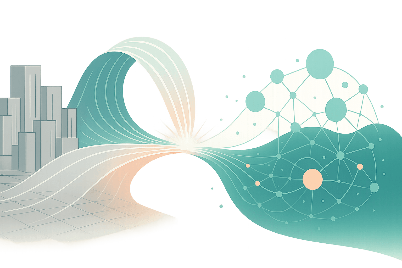 Neural pathways transforming from chaos to clarity - representing mental pattern recognition and transformation