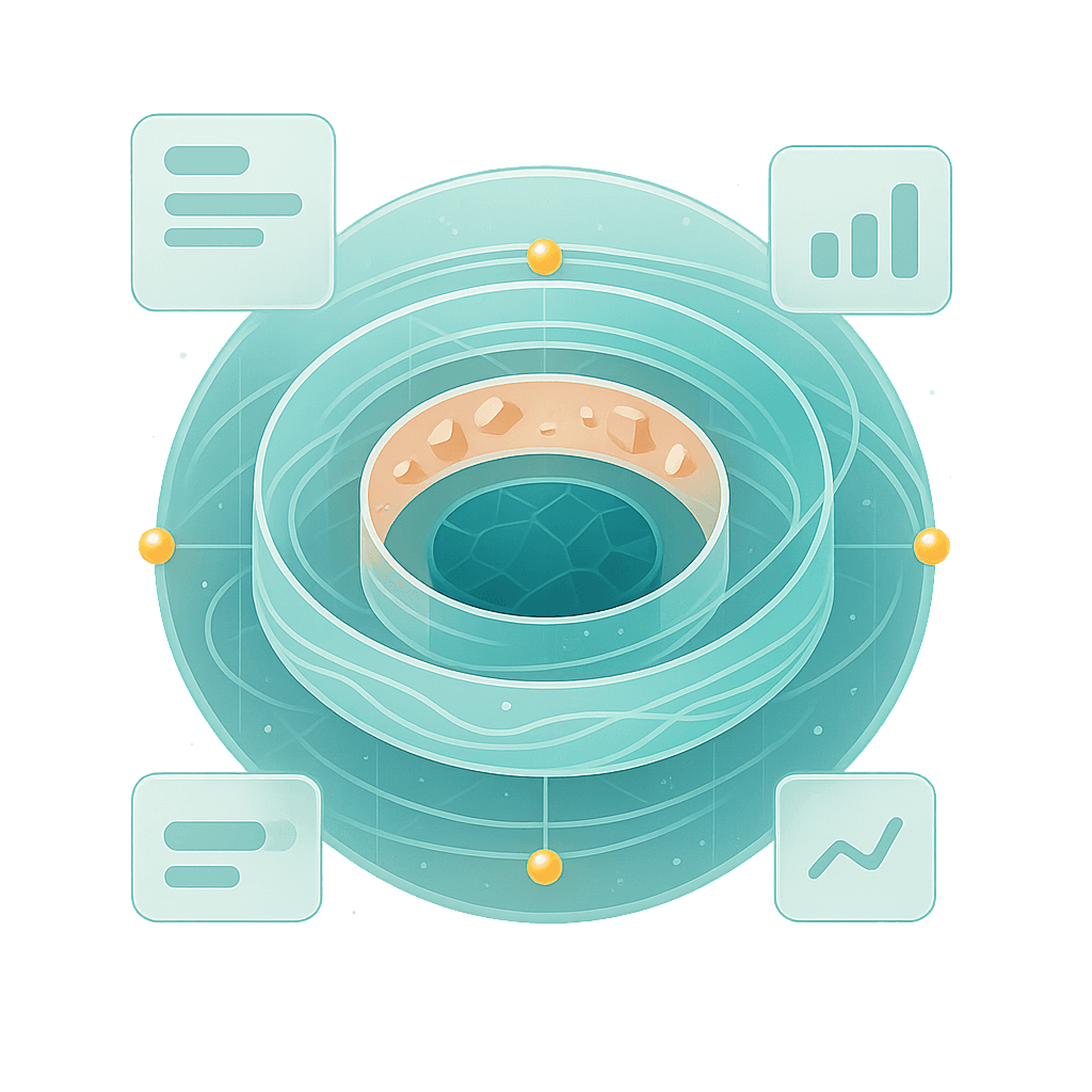 Life OS three-layer transformation journey visualization